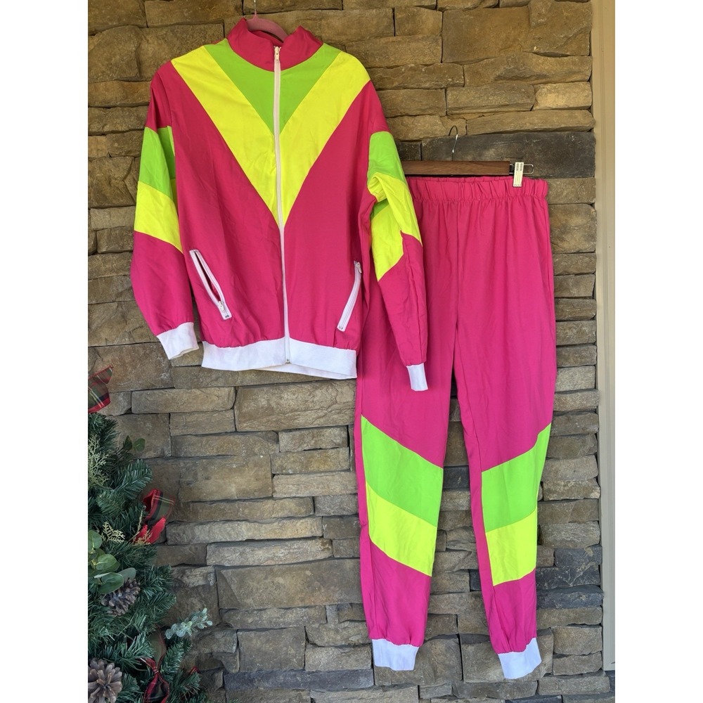90s Hip Hop Costume Retro Style Tracksuit Jacket & Pants Set Size Small